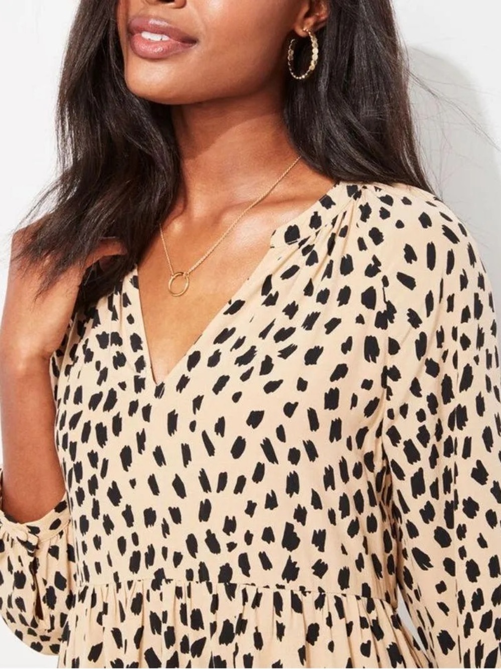 Vineyard Vines Women Leopard Print V-Neck Tiered Swing Dress Beige & Black Small - Picture 3 of 11